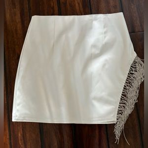 White leather skirt